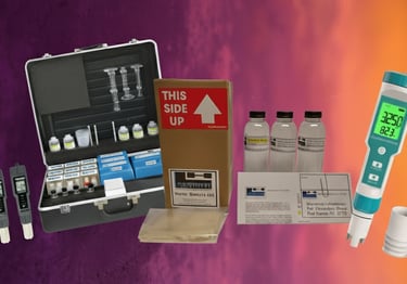Water testing kits for display purpose JoshTek Marine sales department