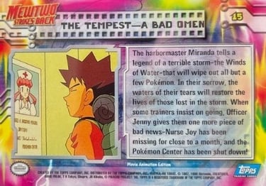 15 The Tempest A Bad Omen Topps Pokémon The First Movie back