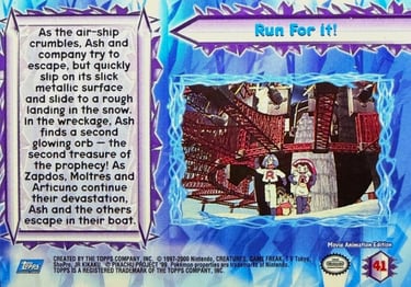 41 Run For it! Topps Pokémon The Movie 2000 back