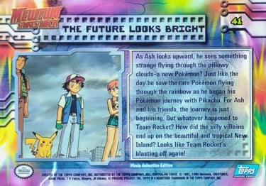 41 The Future Looks Bright Topps Pokémon The First Movie back