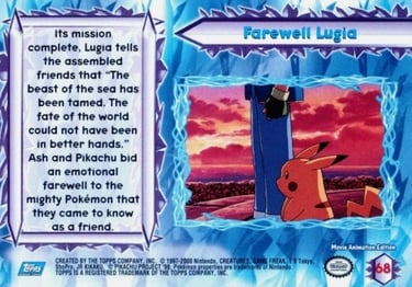 68 Farewell Lugia Topps Pokémon The Movie 2000 back