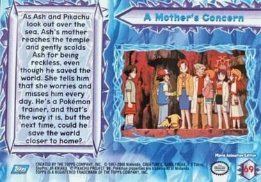 69 A Mother's Concern Topps Pokémon The Movie 2000 back