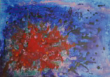 Tableau abstrait contemporain – Couleurs et textures – Jacqueline Poitevin – Collectionneurs d’art