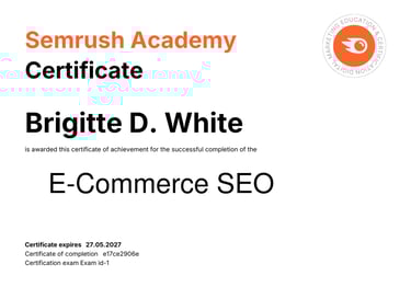 certification SEO for E-Commerce