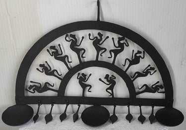 "Handcrafted iron hanging oil lamp with classic ring design-home decor-For global distribution"