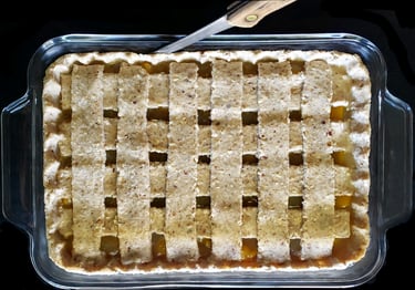 Peach Cobbler with Knife