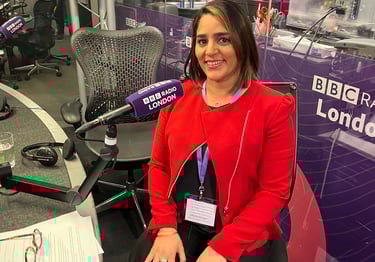 An image of Anita in the BBC Radio London studio 