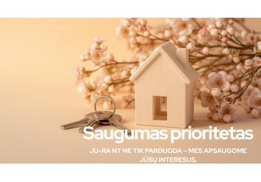 House and keys. It says the safety of selling your property is Ju-Ra NT priority
