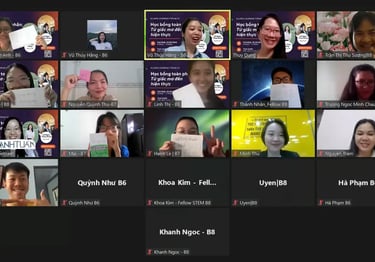 a group of people are shown on a screen