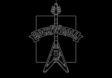 Rock'N'Roll guitar neon sign tube layout