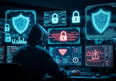 Expert IT technician providing cybersecurity support in a Burlington Vermont business office