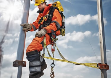 working at heights technician working at heights from a harness