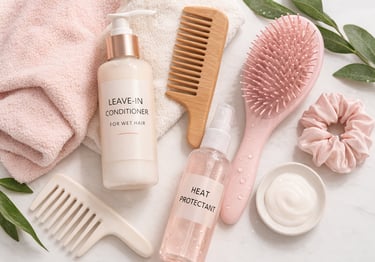 hair care tools comb brush microfiber towel leave in condition heat protectant