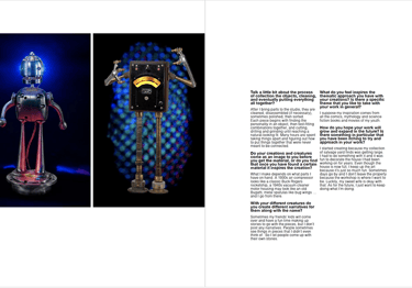 Flesh & Bone magazine article on artist Tal Avitzur, pages 16-17.
