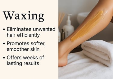 Body waxing treatment demonstration at Glam S Beauty.