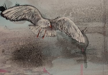 a painting of a bird