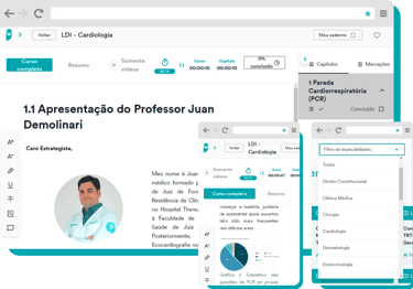 captura de tela dos livros do Estratégia Med