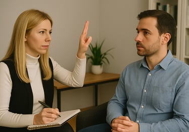 psicóloga haciendo EMDR a un paciente