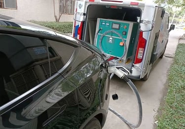 avarinis elektromobilio ev pakrovimas
