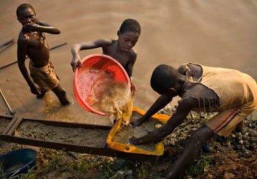 children mining for gold (Hard labour)