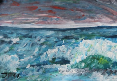 a painting of waves in the Baltic sea