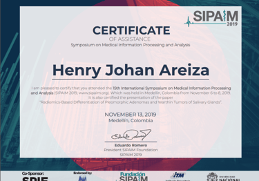 SIPAIM-2019 Certificate