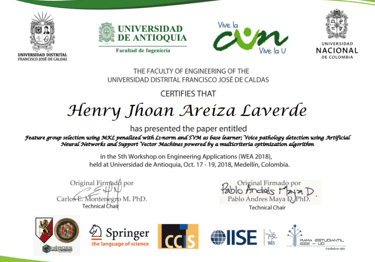 WEA-2018 Certificate