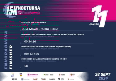 Registro de la 15 k nocturna Valencia fibravalencia