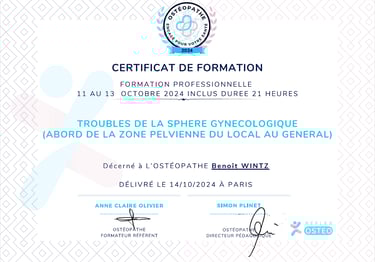 troubles gynécologiques Benoit Wintz Ostéopathe Toulon