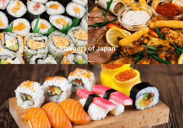 Sushi platter or street food at Nishiki Market – culinary delight