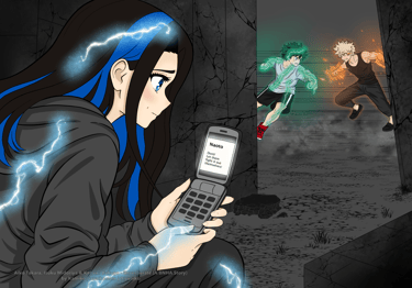 Izuku Midoriya (Deku) and his girlfriend Aiko Takara (Aria)