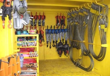 Rigging container after being insepcted and tagged by Safe Lifting inspector