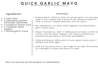 garlic mayo recipe card