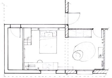 Maison B. Plan détaillé extension chambre jeune adulte