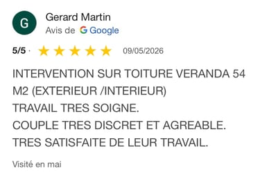 Avis google 5 étoiles clients m&m services pro nettoyage et vitres rouen