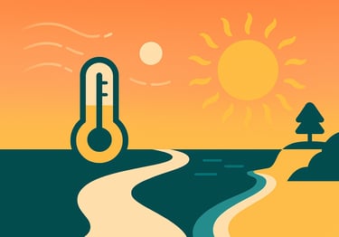 Mallorca Unlocked – illustrazione minimalista che evoca una strategia contro il caldo.