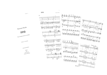 partition 1910 romain perda harpe trio a cordes