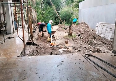 tahapan pembangunan kolam renang, mulai dari penggalian