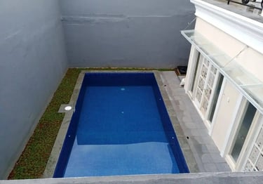Kolam renang dengan desain minimalis dan fungsuonal di Pangandaran buatan dayanapool