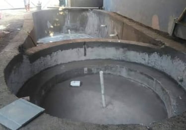 proses pembuatan kolam renang di Cimahi