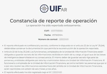 Evaluación del sistema de reportes UIF