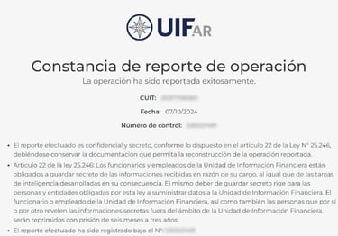 Evaluación del sistema de reportes UIF