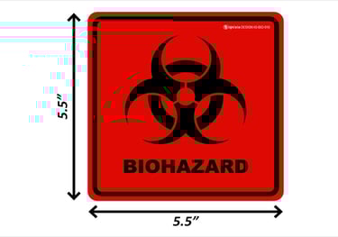 Biohazard Stickers- 5.5" x 5.5" Biohazard Labels
