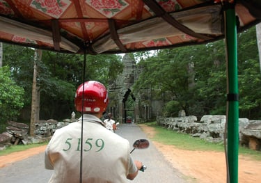 Tuk tuk driver at the Temples of Angkor, Siem Reap, Cambodia