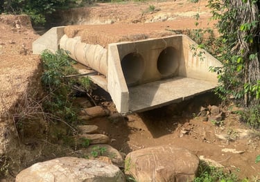 bueiro rompido pela chuva