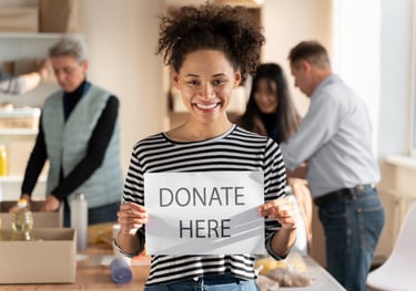 Donation sign for supporting our cause