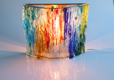 unique glass lighting made by glass fusing