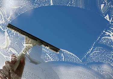 Professional window cleaning in San Antonio, Texas, ensuring spotless and clear views