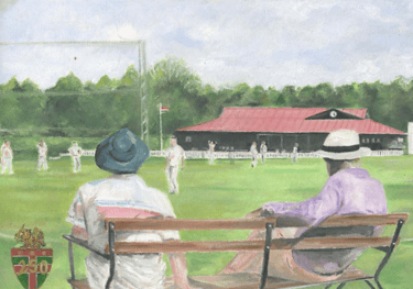 painted cricket scene