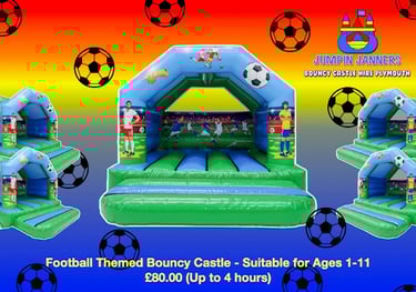 Football Themed Bouncy Castle - Jumpin Janners - Bouncy Castle Hire Plymouth